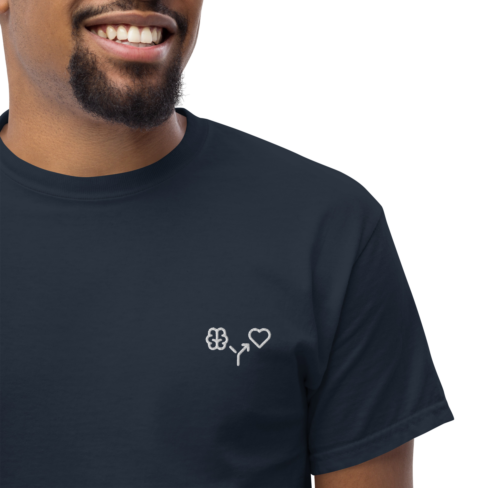 MNML | Brain vs Love | Dark Mode | Unisex T-shirt | Premium organic cotton | Embroidered - Image 11