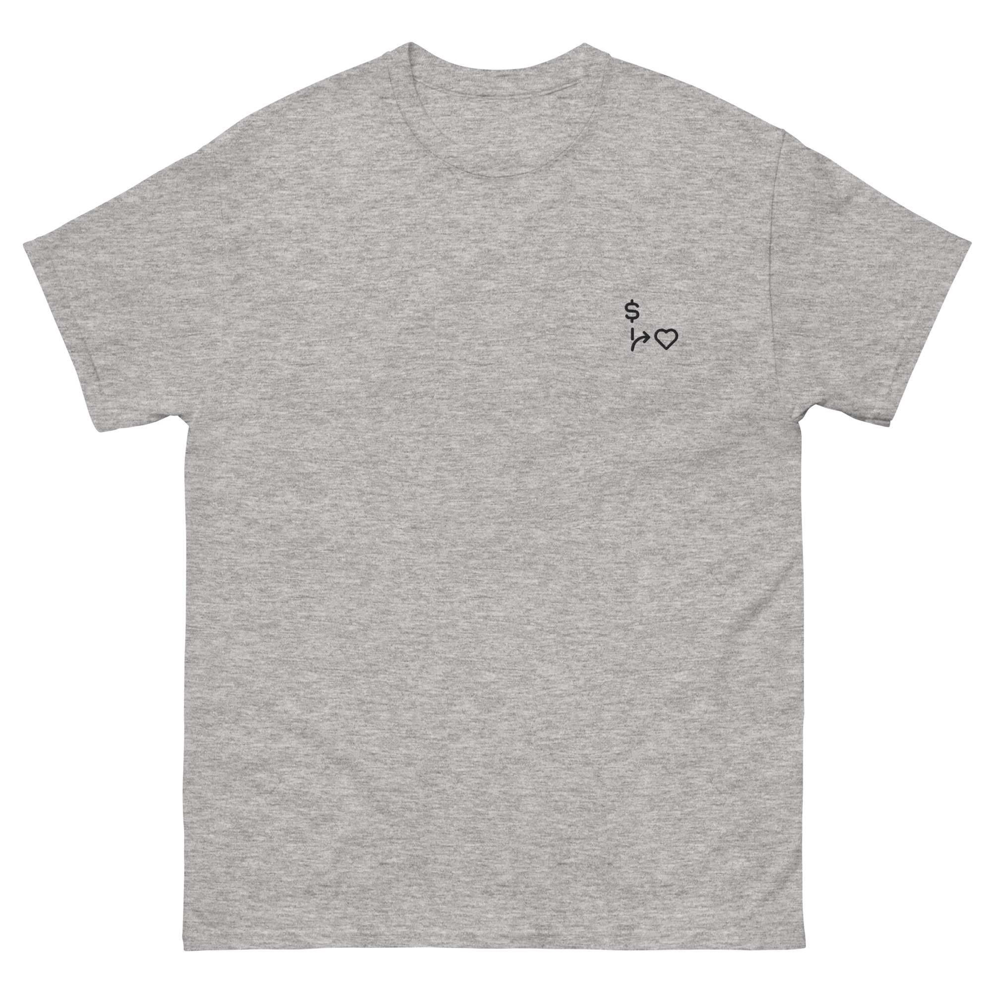 MNML | Money vs Love | Light Mode | Unisex T-shirt | Premium organic cotton | Embroidered - Image 4