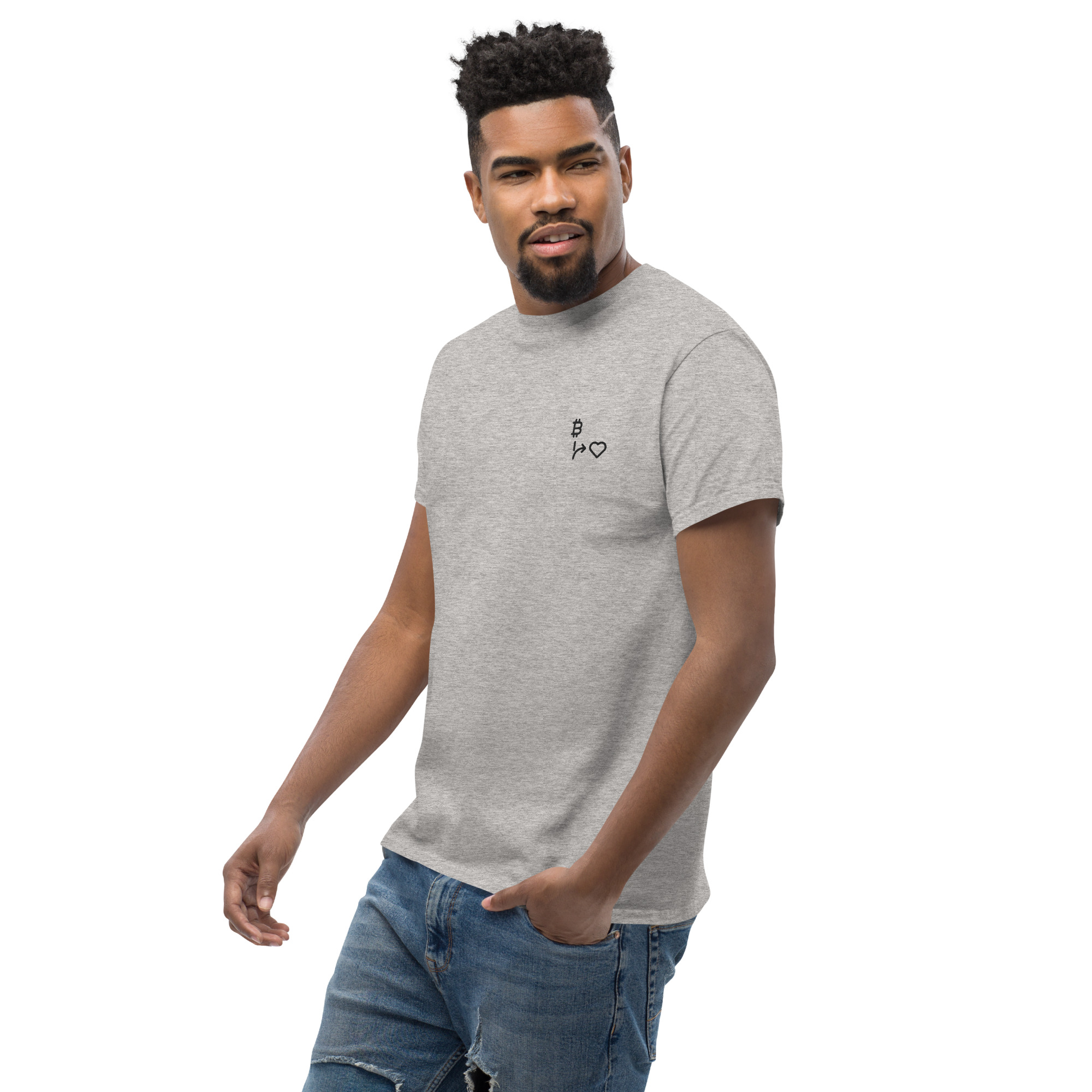MNML | Bitcoins vs Love | Light Mode | Unisex T-shirt | Premium organic cotton | Embroidered - Image 9