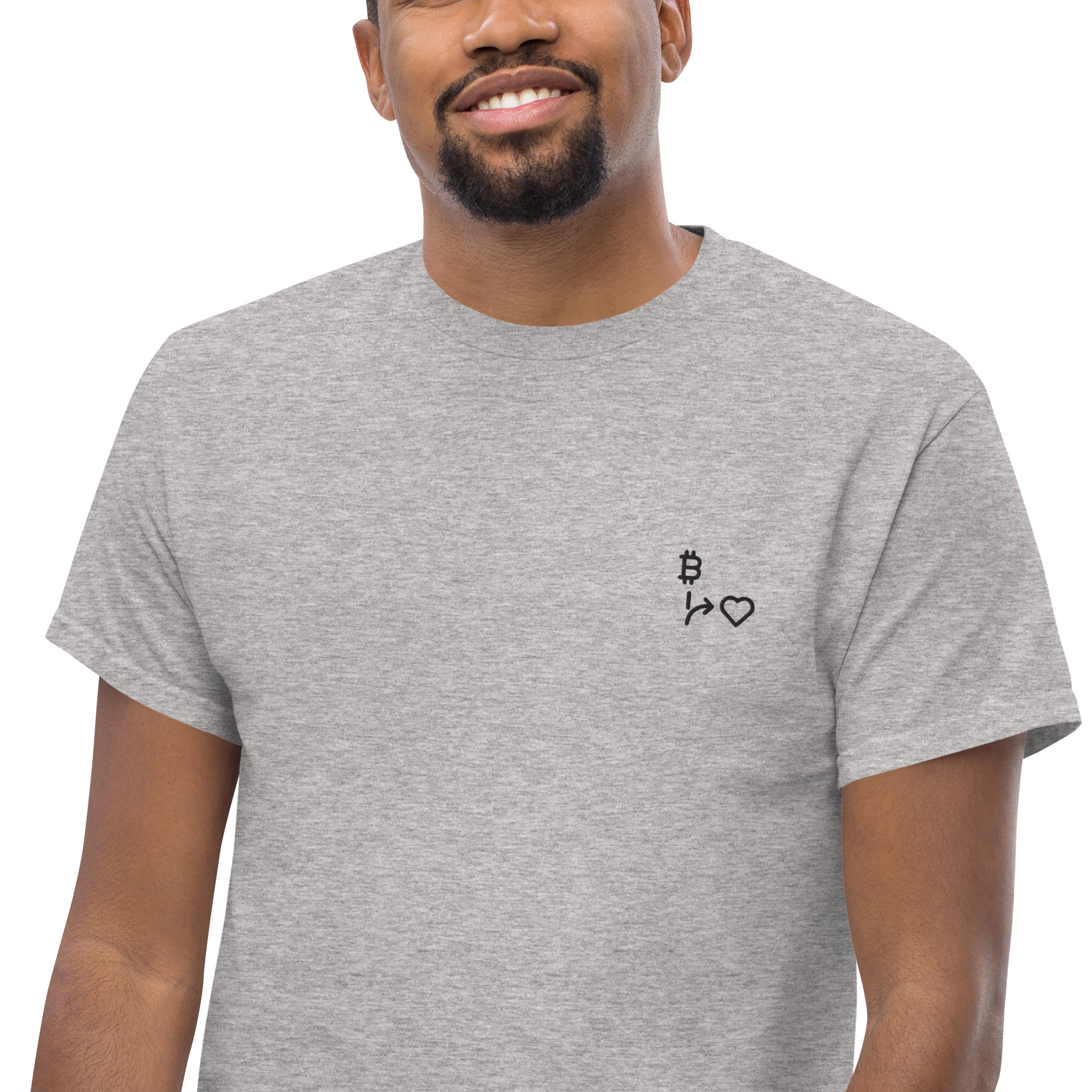 MNML | Bitcoins vs Love | Light Mode | Unisex T-shirt | Premium organic cotton | Embroidered - Image 8