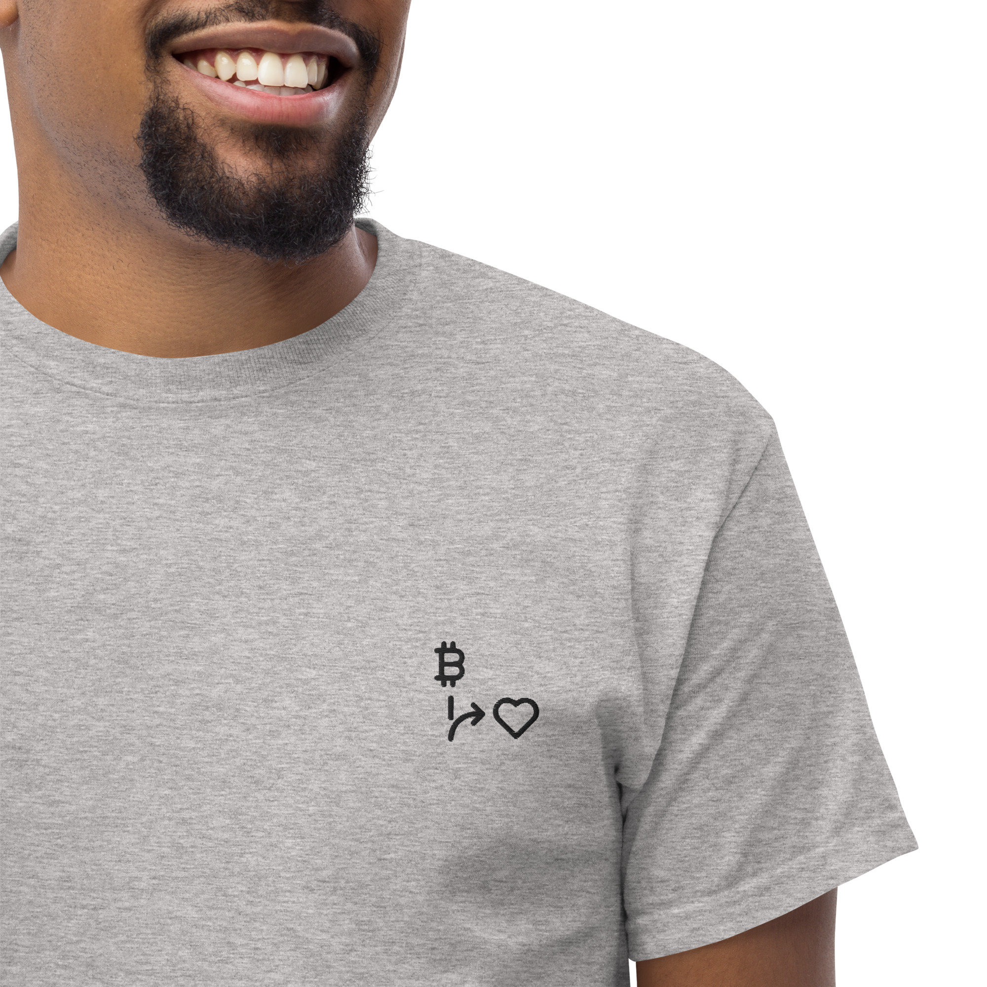 MNML | Bitcoins vs Love | Light Mode | Unisex T-shirt | Premium organic cotton | Embroidered - Image 7