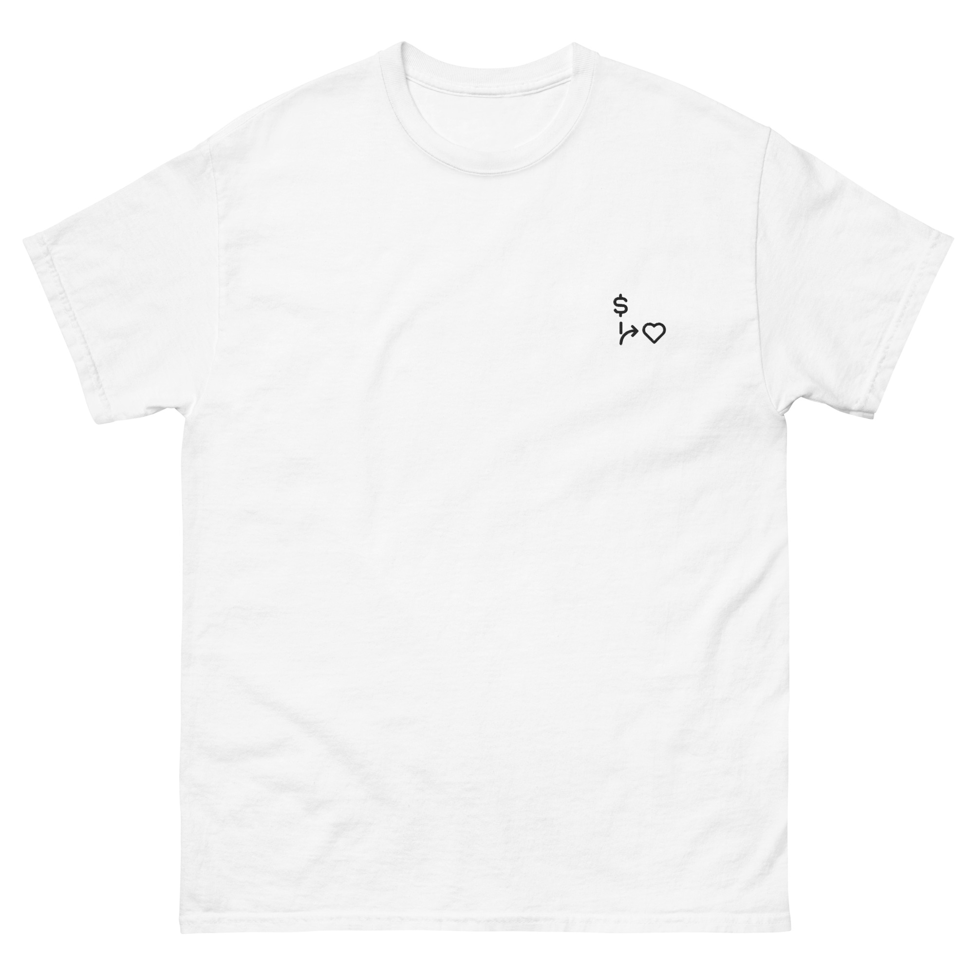 MNML | Money vs Love | Light Mode | Unisex T-shirt | Premium organic cotton | Embroidered - Image 5