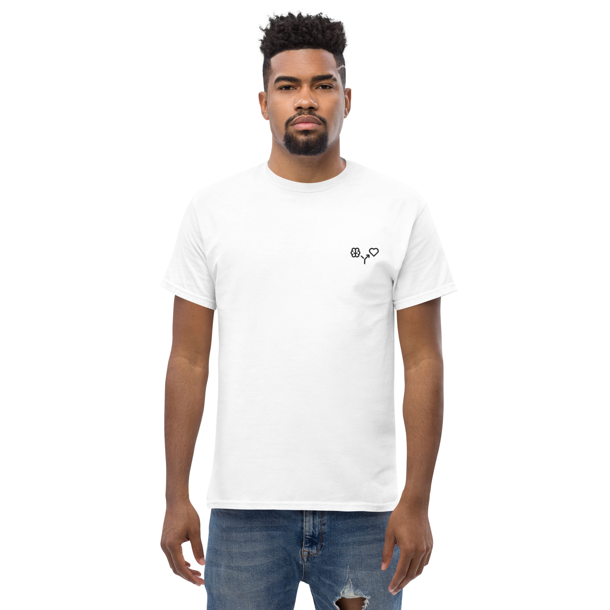 MNML | Brain vs Love | Light Mode | Unisex T-shirt | Premium organic cotton | Embroidered - Image 14