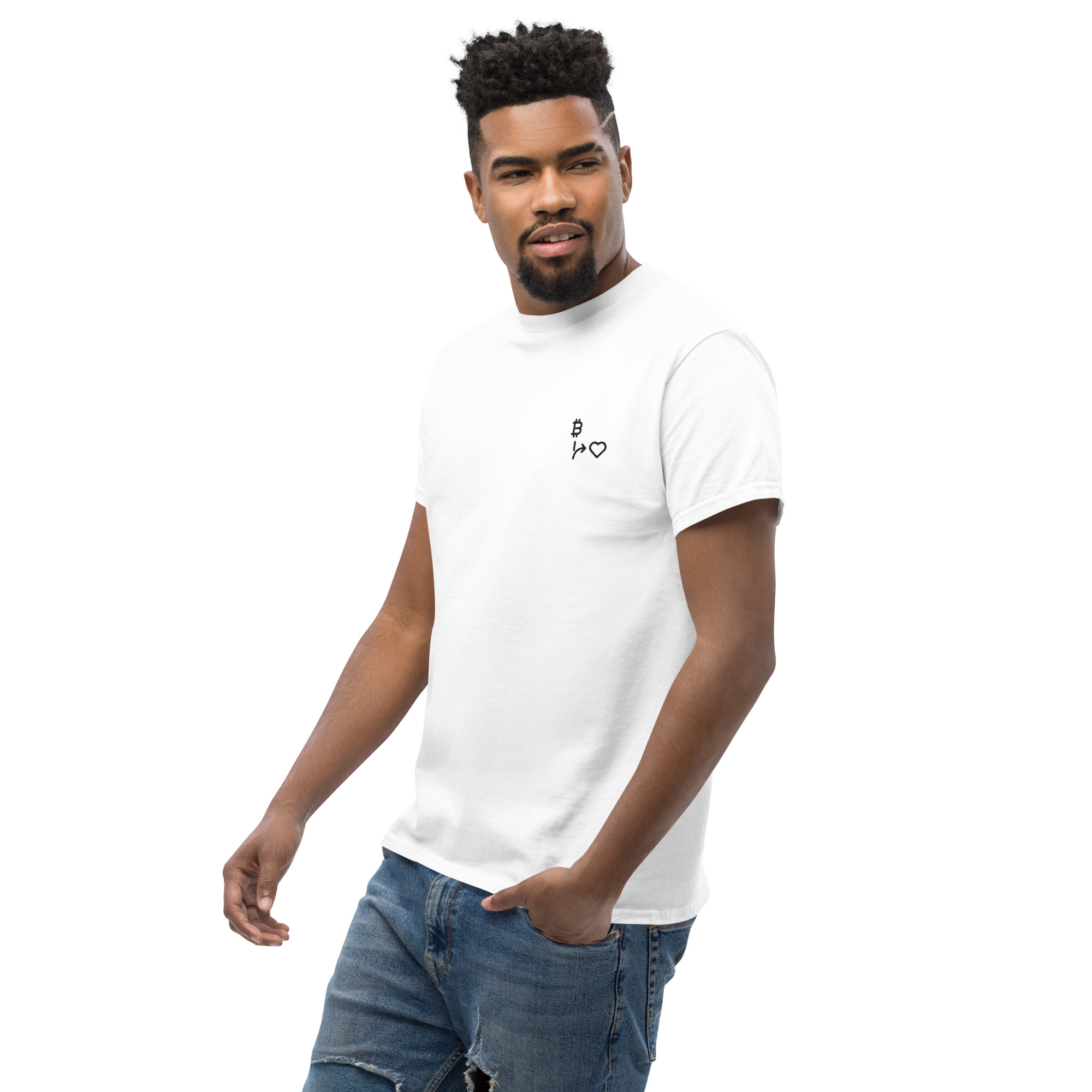MNML | Bitcoins vs Love | Light Mode | Unisex T-shirt | Premium organic cotton | Embroidered - Image 15