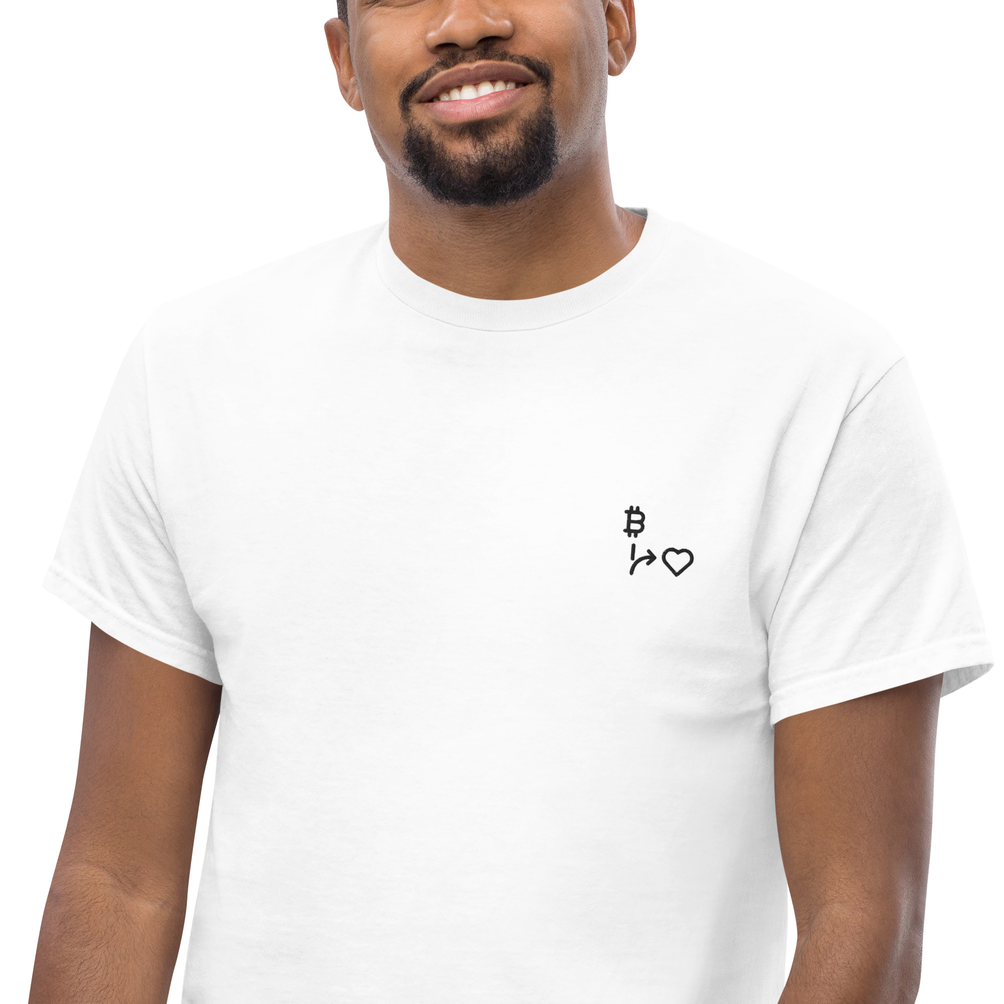 MNML | Bitcoins vs Love | Light Mode | Unisex T-shirt | Premium organic cotton | Embroidered - Image 14