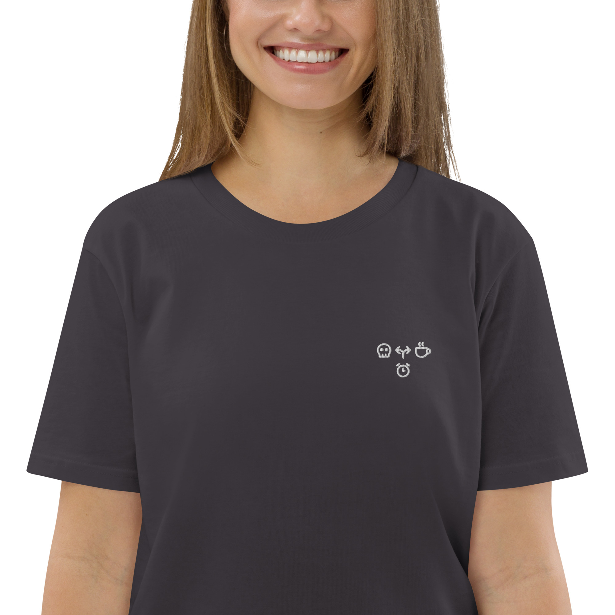 MNML | Morning Coffee Dead | Dark mode | Unisex T-shirt | Premium organic cotton | Embroidered - Image 23