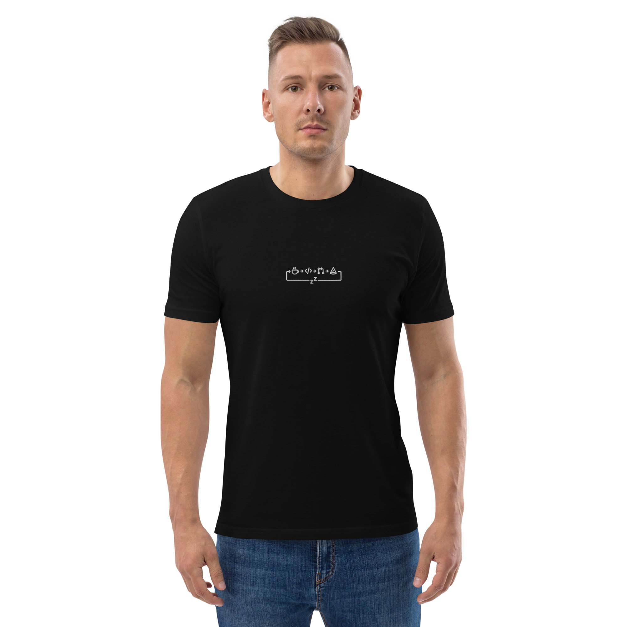 MNML | Dev day | Dark mode | Unisex T-shirt | Premium organic cotton | Embroidered - Image 12