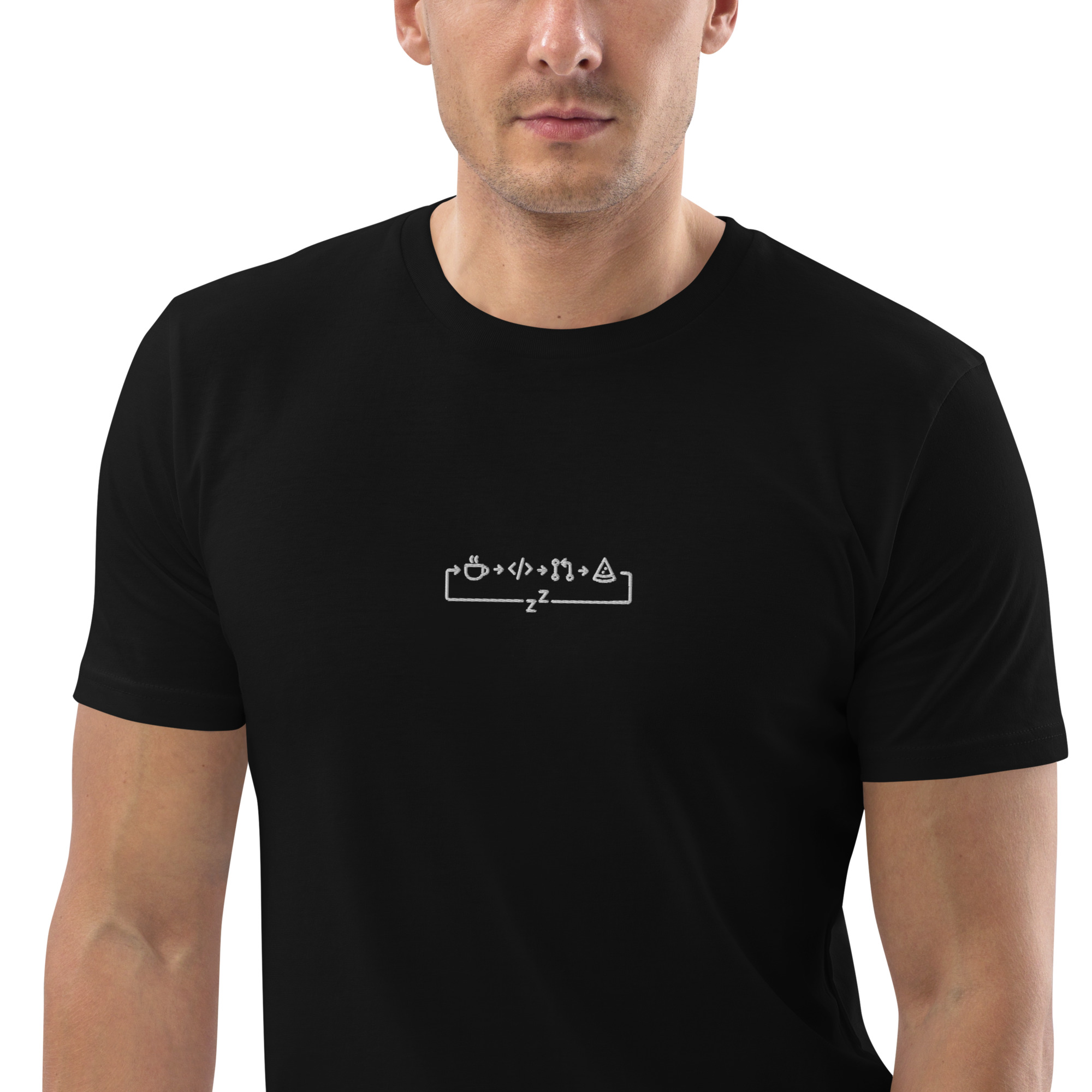 MNML | Dev day | Dark mode | Unisex T-shirt | Premium organic cotton | Embroidered - Image 13