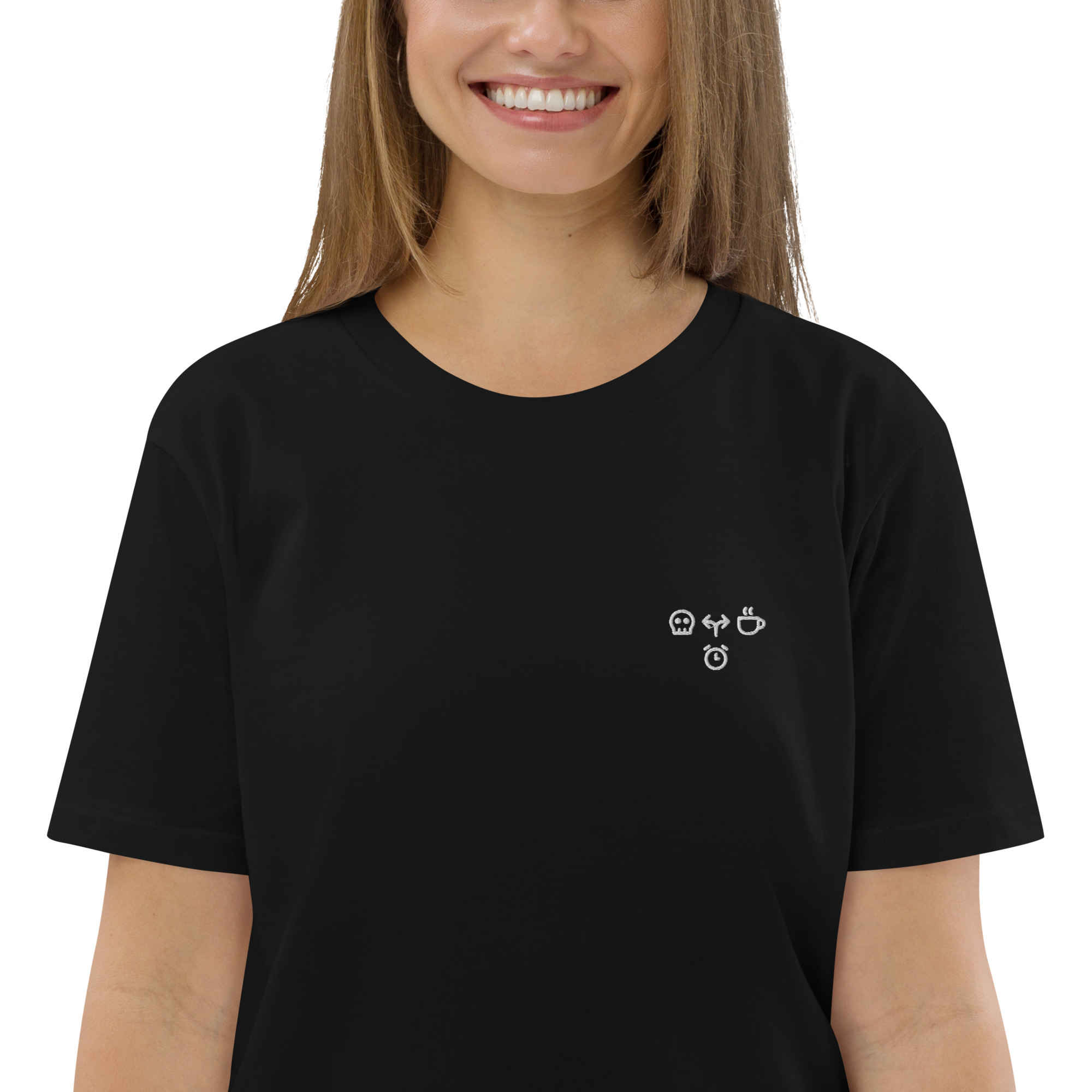 MNML | Morning Coffee Dead | Dark mode | Unisex T-shirt | Premium organic cotton | Embroidered - Image 14