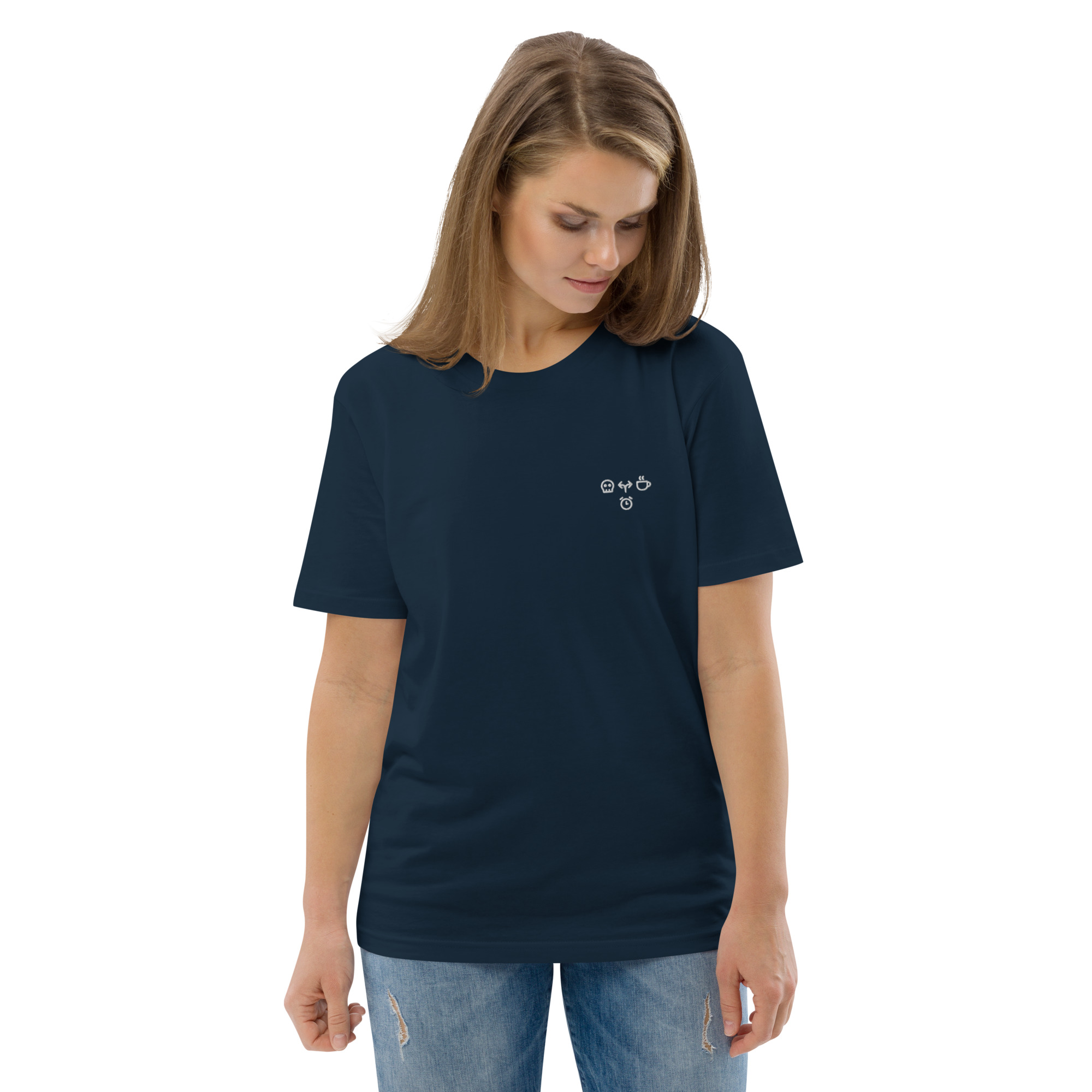 MNML | Morning Coffee Dead | Dark mode | Unisex T-shirt | Premium organic cotton | Embroidered - Image 17