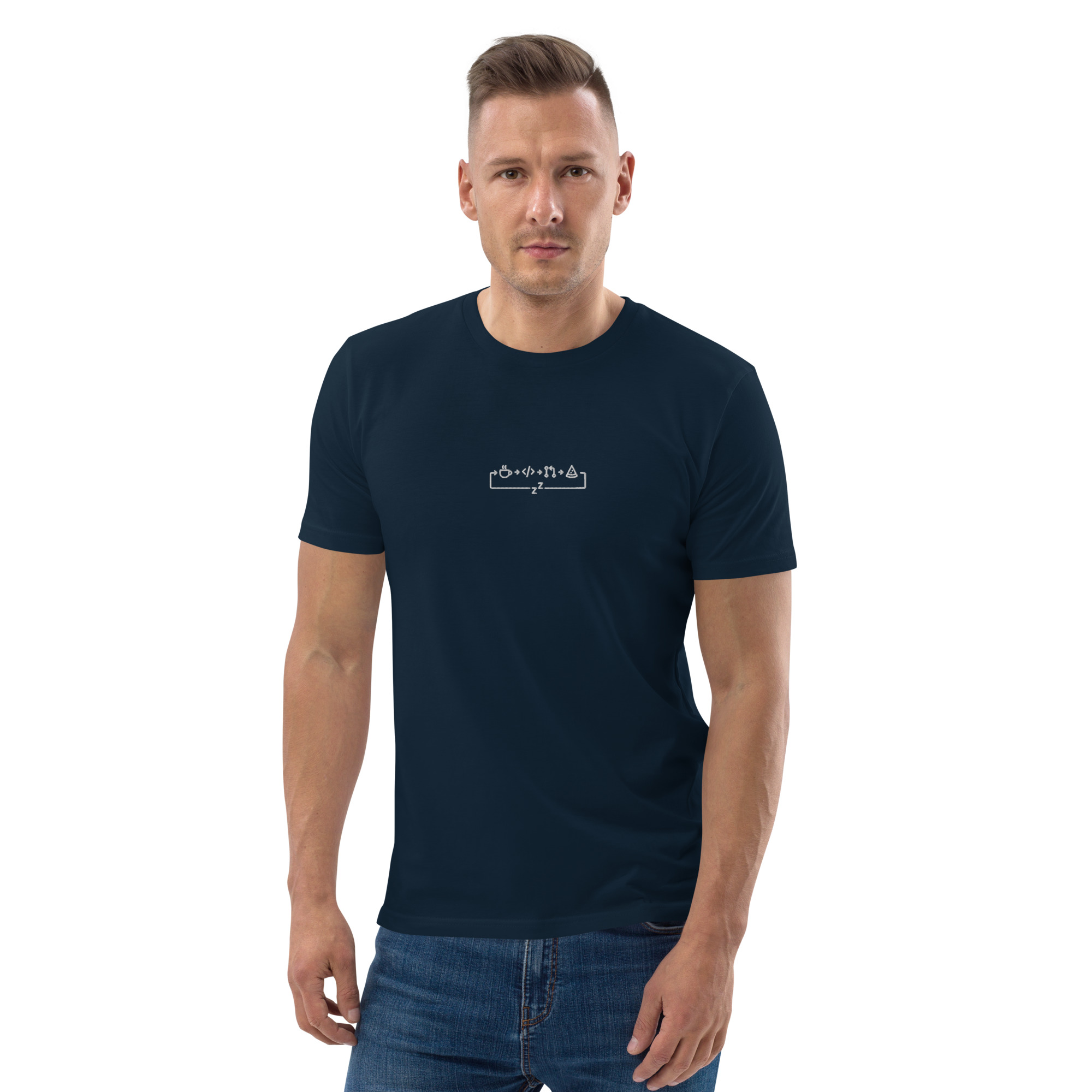 MNML | Dev day | Dark mode | Unisex T-shirt | Premium organic cotton | Embroidered - Image 15