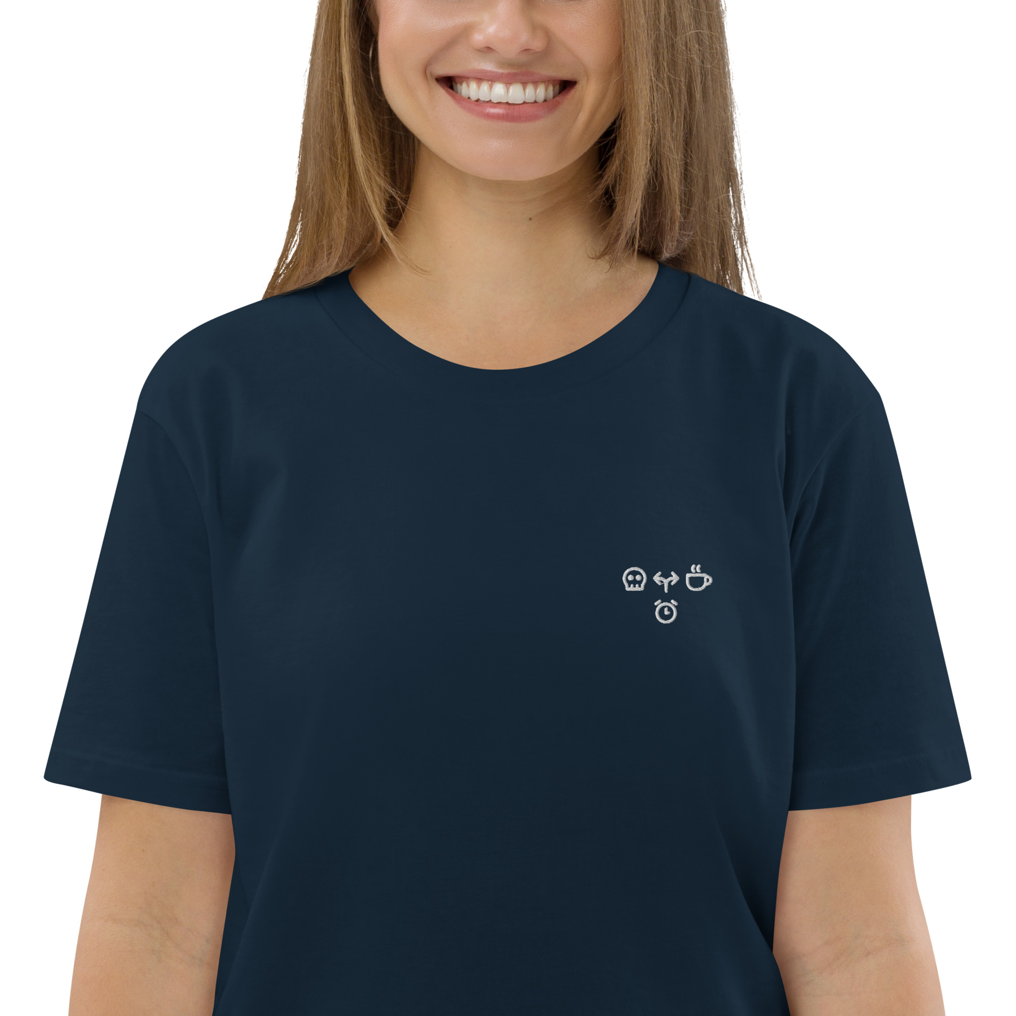 MNML | Morning Coffee Dead | Dark mode | Unisex T-shirt | Premium organic cotton | Embroidered - Image 18
