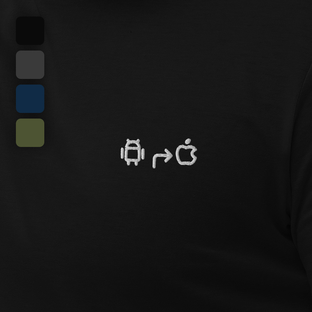 MNML | Apple > Android | Dark mode | Unisex T-shirt | Premium organic cotton | Embroidered - Image 2