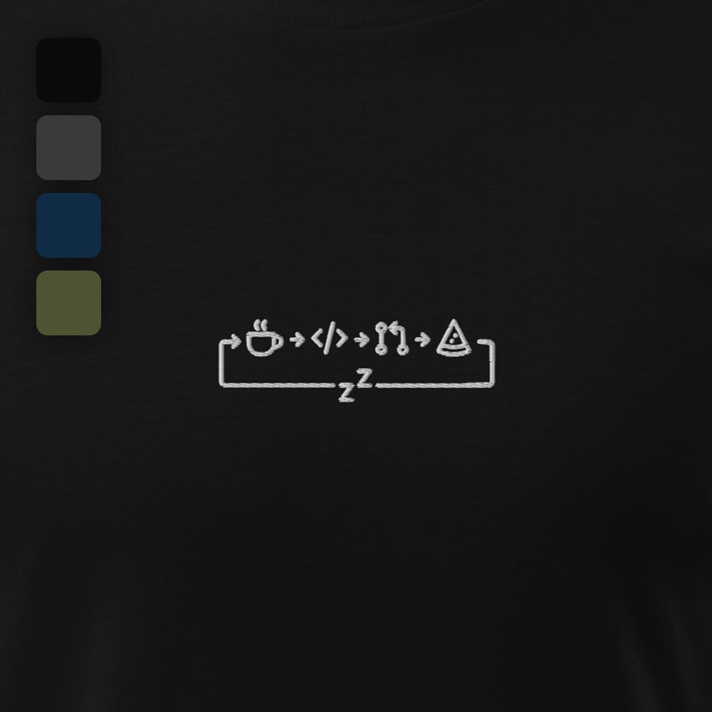 MNML | Dev day | Dark mode | Unisex T-shirt | Premium organic cotton | Embroidered - Image 2