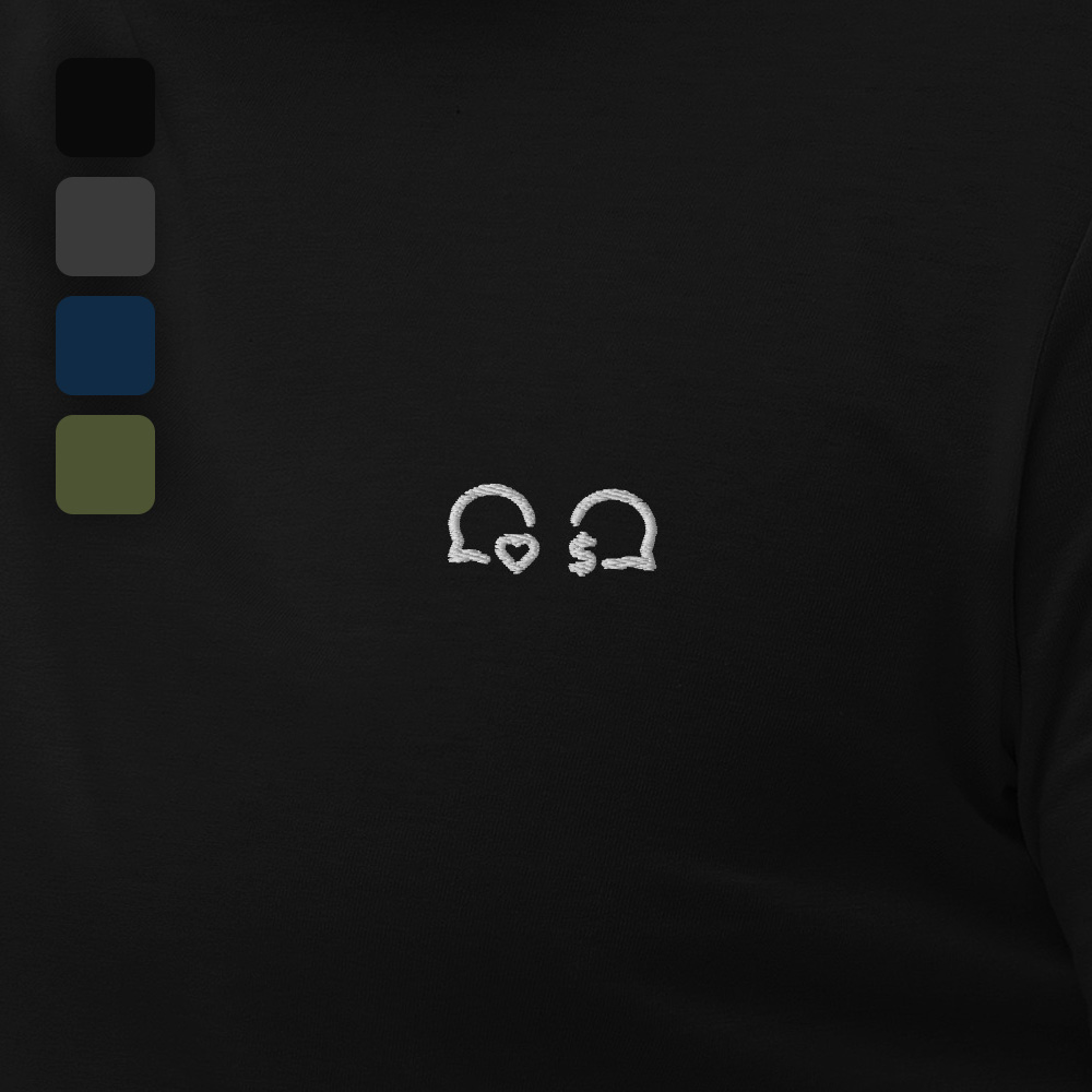 MNML | Chato Love Money | Dark mode | Unisex T-shirt | Premium organic cotton | Embroidered - Image 2