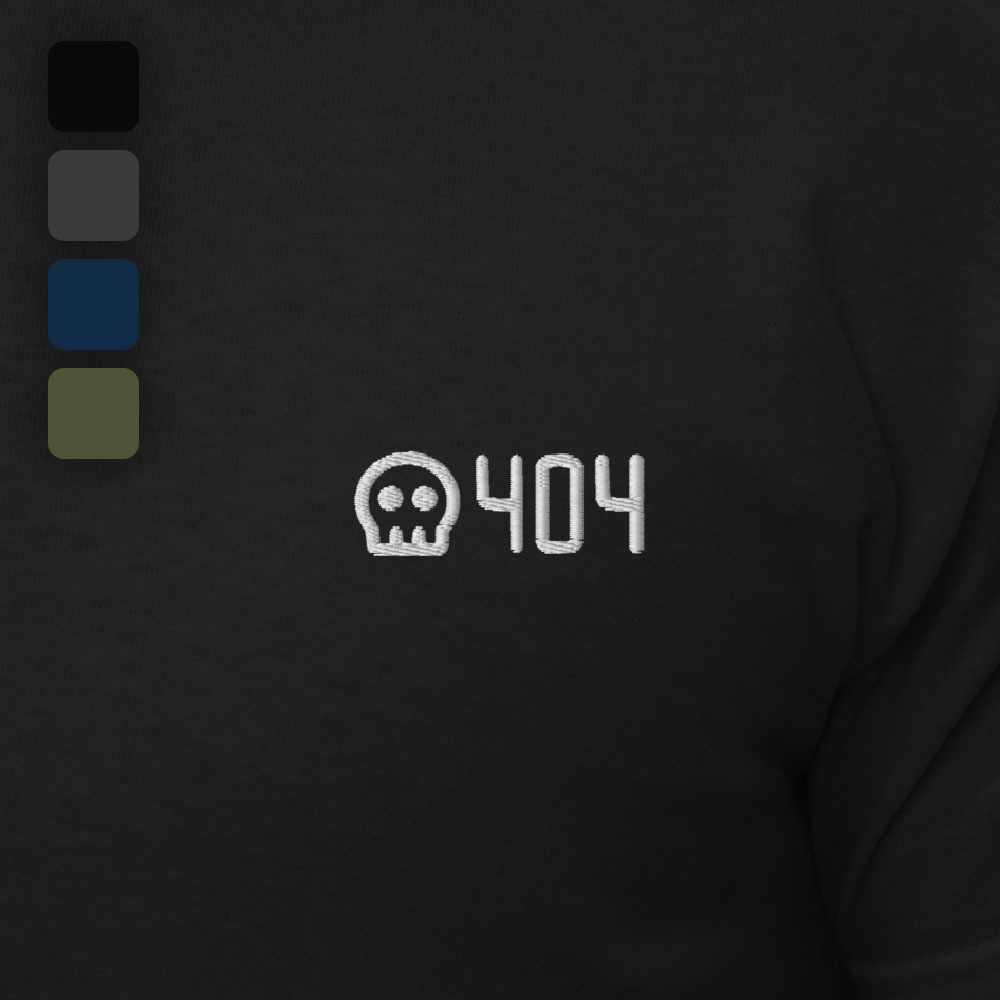MNML | 404 | Dark mode | Unisex T-shirt | Premium organic cotton | Embroidered (new) - Image 2
