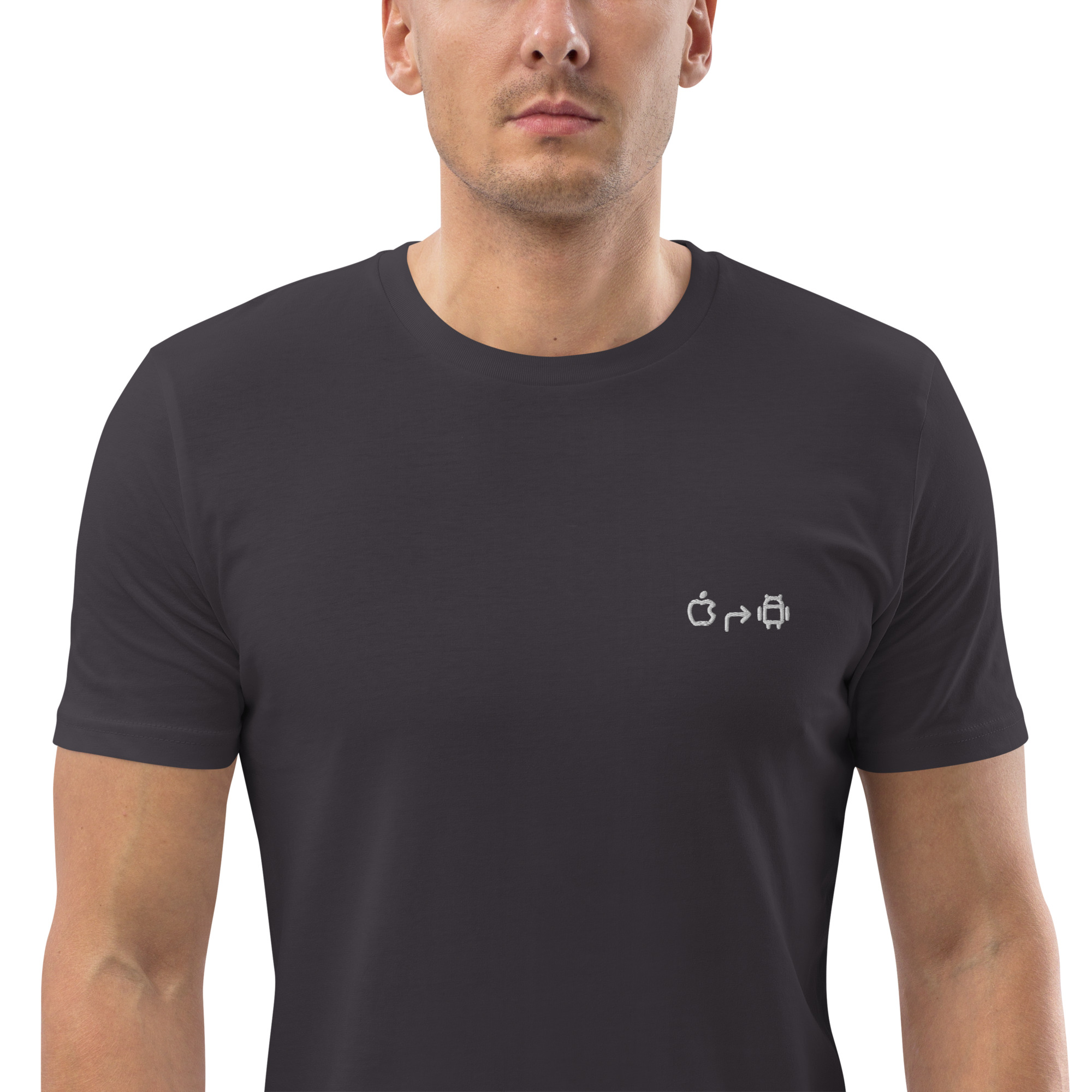 MNML | Android > Apple | Dark mode | Unisex T-shirt | Premium organic cotton | Embroidered - Image 20