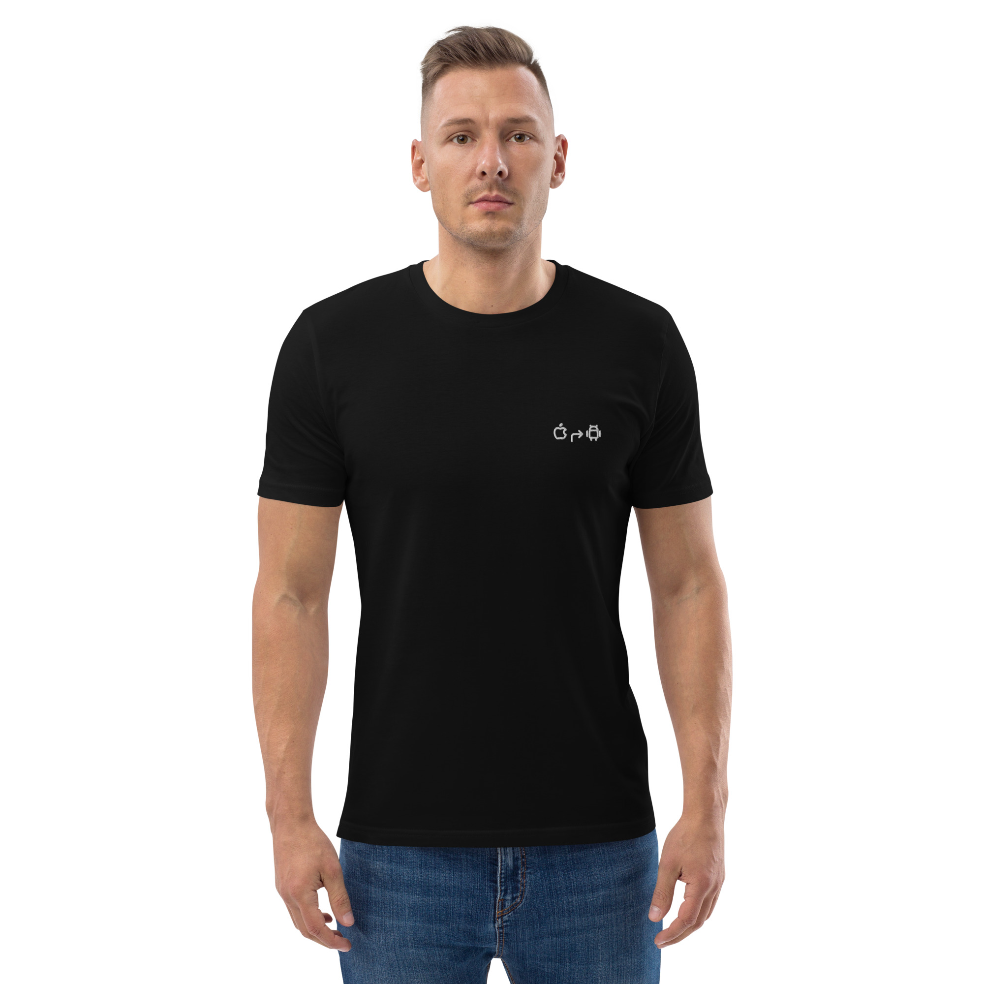 MNML | Android > Apple | Dark mode | Unisex T-shirt | Premium organic cotton | Embroidered - Image 13