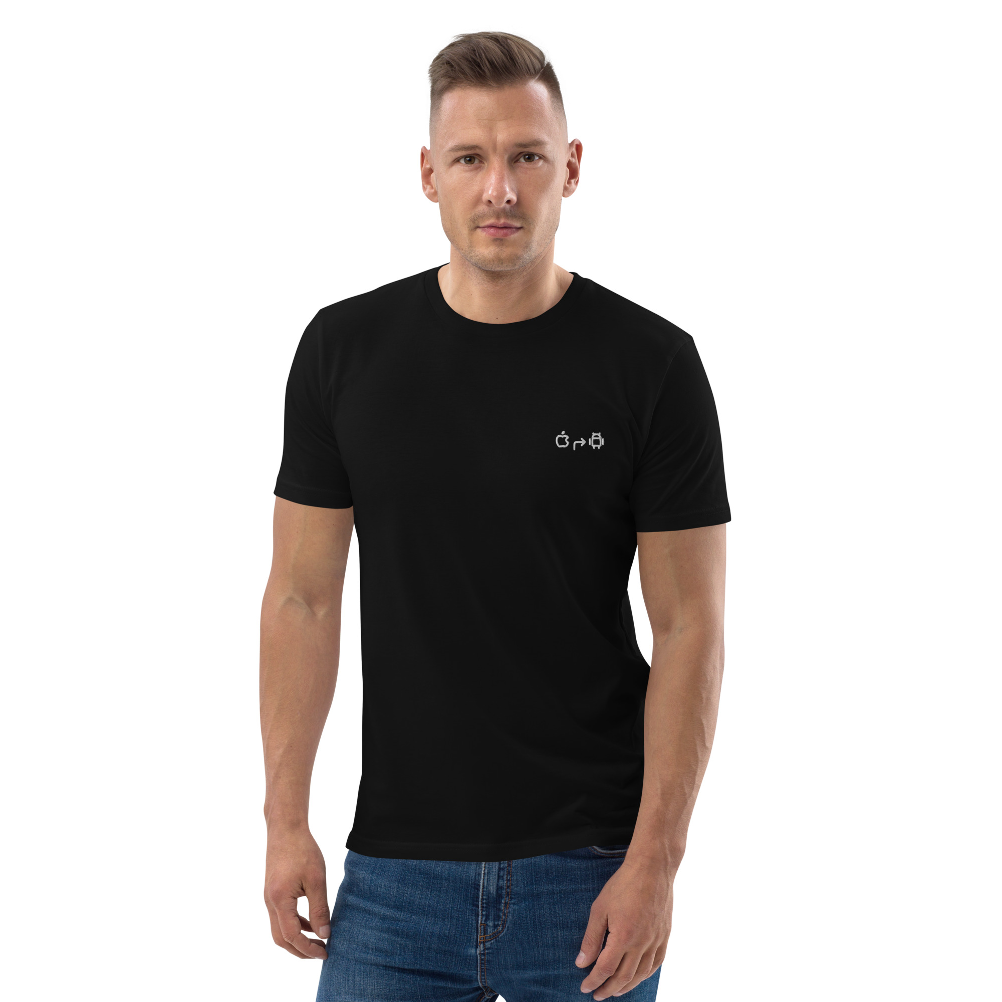 MNML | Android > Apple | Dark mode | Unisex T-shirt | Premium organic cotton | Embroidered - Image 12