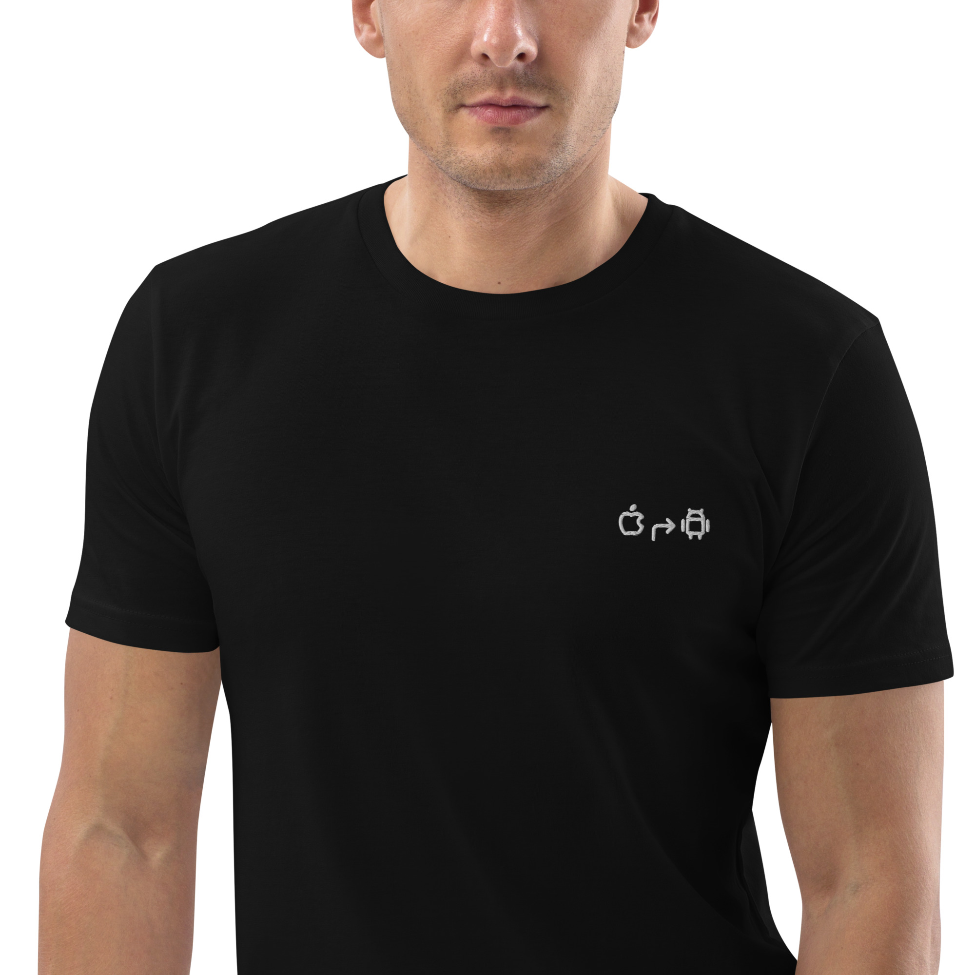 MNML | Android > Apple | Dark mode | Unisex T-shirt | Premium organic cotton | Embroidered - Image 14
