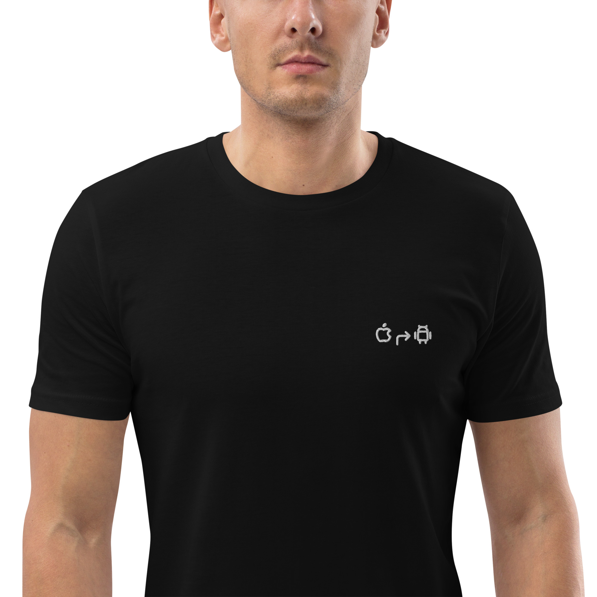 MNML | Android > Apple | Dark mode | Unisex T-shirt | Premium organic cotton | Embroidered - Image 11