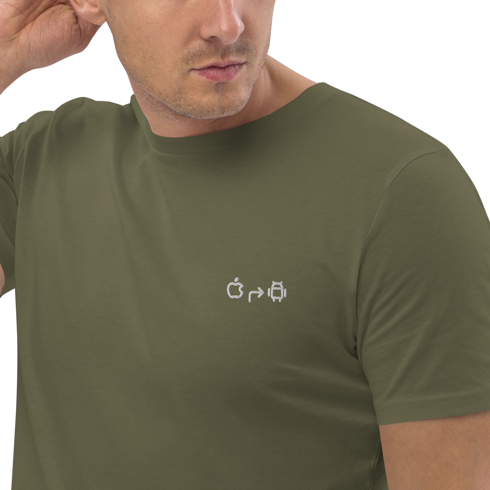 MNML | Android > Apple | Dark mode | Unisex T-shirt | Premium organic cotton | Embroidered - Image 29